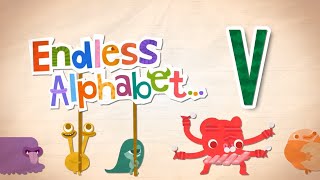 Endless Alphabet A to Z - Letter V - VACUUM, VEGETABLE | Originator Games
