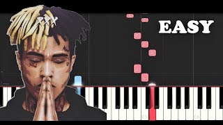 XXXTentacion - Moonlight (EASY Piano Tutorial) chords