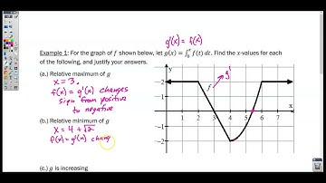 Section 6-5 Video 1- Interpreting the Behavior of Accumulation Functions Involving Area