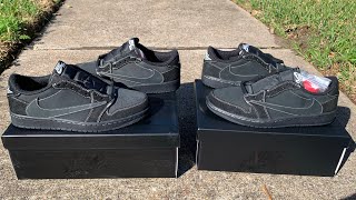 Air Jordan 1 Low Travis Scott Black Phantom Replica Vs Retail