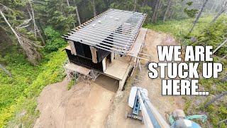 Couple Builds CANTILEVER ROOFTOP DECK For DIY MODERN CONTAINER CABIN In The Forest #build #diy