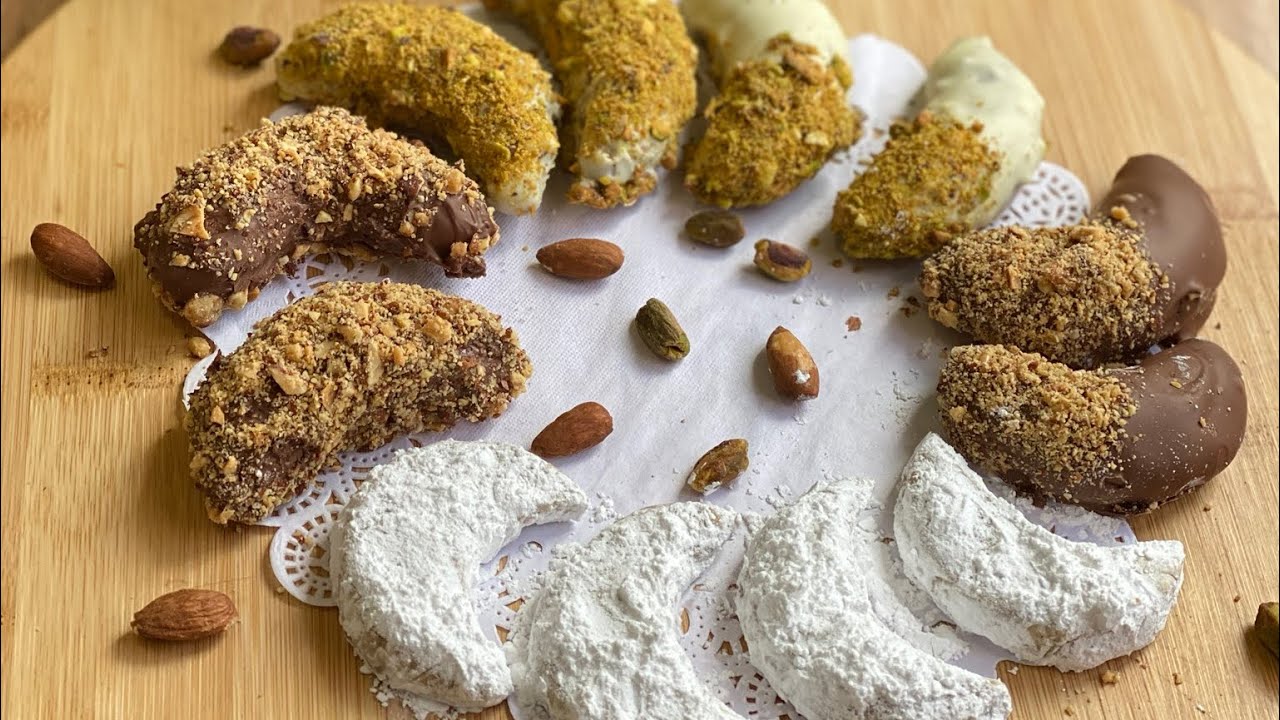 قرينات السكر وقرينات الشكلاطه والفرق بين عجينة كل منهما من المطبخ الليبي Libyan Grinat( crescent 🌙)