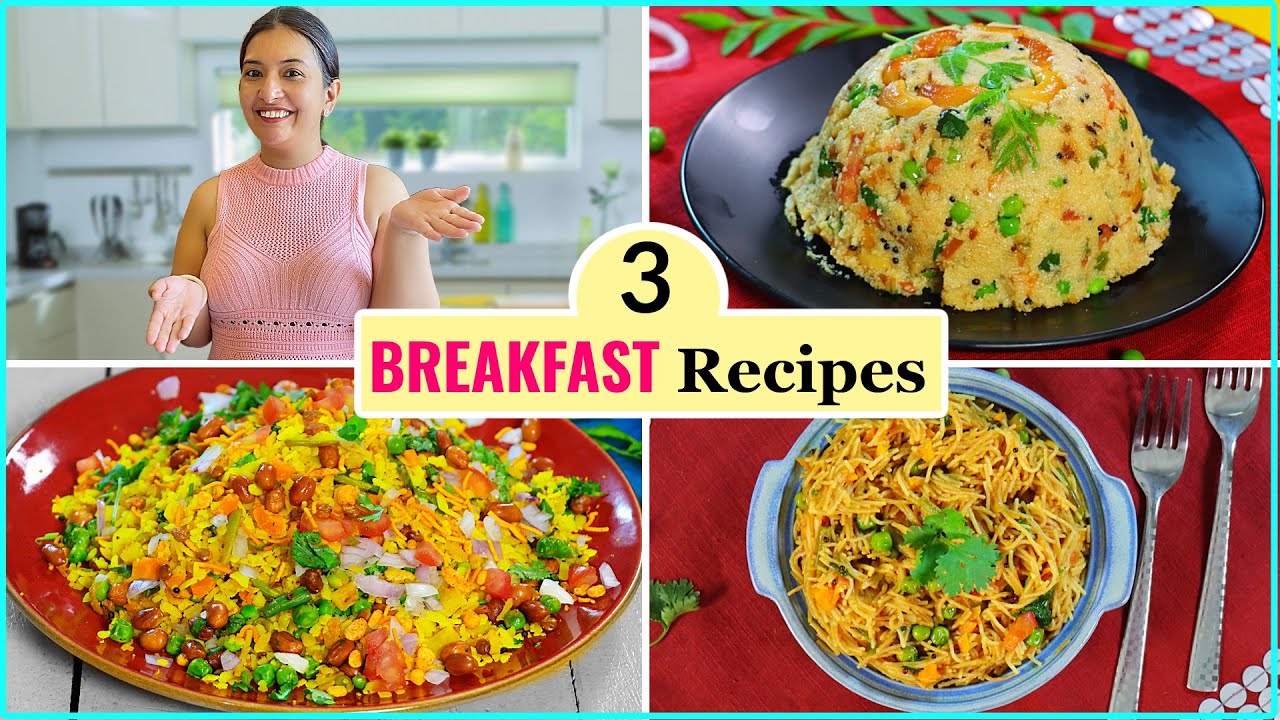 3 Easy BREAKFAST Recipes  | CookWithNisha | Cook With Nisha