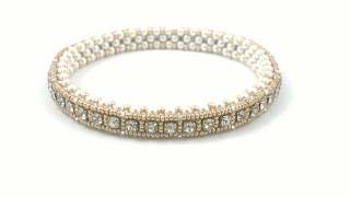 #Beading4perfectionists : 1920's Art Deco style tennis bracelet. Cupchain in a CRAW