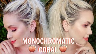 Spring Coral Makeup Tutorial | MONOCHROMATIC MAKEUP TREND