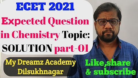 ECET 2021 Expected question in chemistry topic: Solution