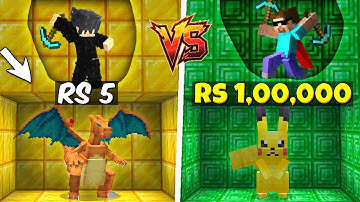 Rs1 vs Rs 1,00,000 Pokemon Mining Challenge in Minecraft @ProBoiz95