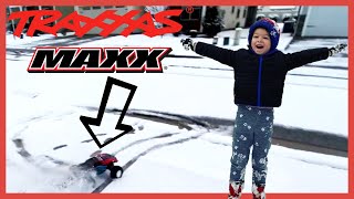 RC MONSTER TRUCK SNOW BASHING AND BUYING A RED RYDER BB GUN!