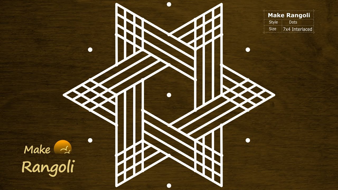 Friday Special Padi Kolam with 7x4 dots | Geethala Muggulu | Make Rangoli