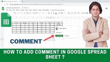 How to add comment in google spreadsheet ?