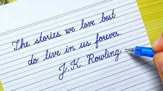 EP48 Real Quotes by J.K. Rowling | Super clean handwriting | Beautiful English handwriting | Cursive