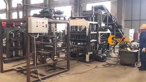 semiautomatic concrete block machine with simple block stacker testing video