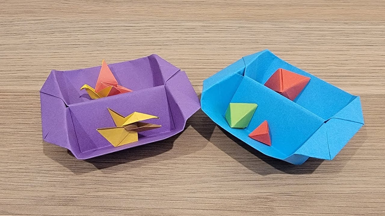 Pin Box Divided how to make an origami pin holder/divided tray #diy - YouTube
