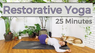 Restorative Yoga Class | Stress Relieving Yoga | 25 Minute Class