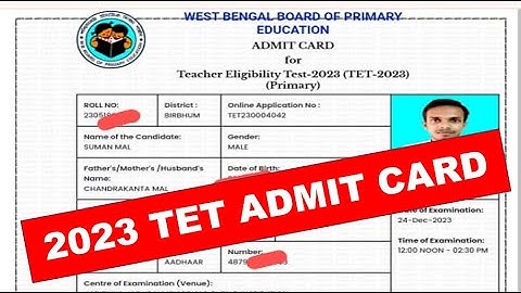 TET 2023 ADMIT CARD || Math Tricks by Hasnat