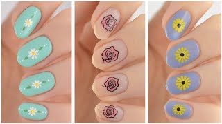 New Nail Art 2023 🌸 Cute &amp; Minimalist Spring Floral Nail Designs