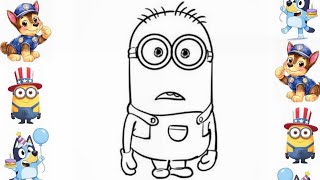 How to Draw Minions Step by Step | Easy Cartoon Coloring