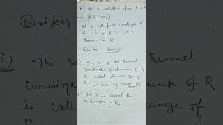 Set theory domain, range and co-domain