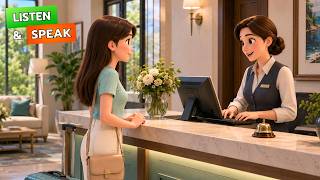 Checking In at a Hotel | English Story | A2–B1