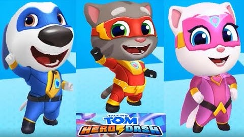 Talking Tom Hero Dash Gameplay Walkthrough (iOS,Android) - Discover all the heroes