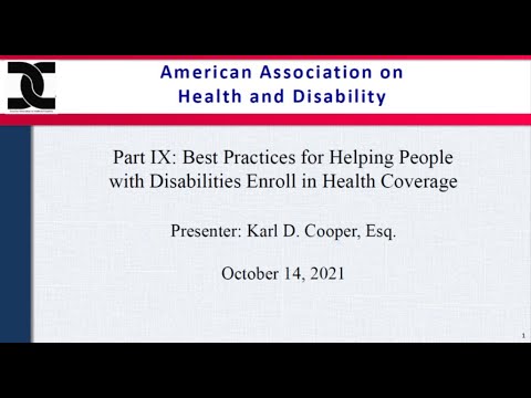 Beyond the Basics OE9 Webinar: Part IX Best Practices for Assisting People with Disabilities