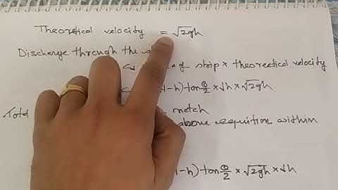Fluid Mechanics Discharge over a Triangular notch