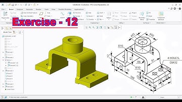 Creo Exercise -12 | Creo Exercise for Beginner | Creo Tutorial | Creo Exercise Tutorial