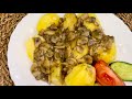 Грибная подлива с отварным картофелем( постный стол)/Mushroom gravy with boiled potatoes lean table