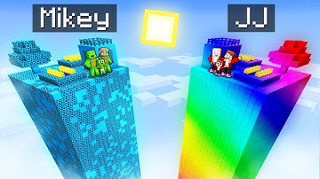 Mikey Family STORM vs JJ Family RAINBOW CHUNK Survival Battle in Minecraft (Maizen)