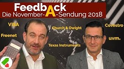Covestro, Freenet, VISA uvm. | Feedback A November 2018 | echtgeld.tv (02.11.2018)