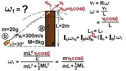 Physics 13.5  Angular Momentum (9 of 11) Ex. 8: Bullet Striking Beam at Angle