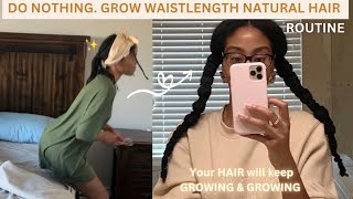 DO NOTHING, GROW WAISTLENGTH HAIR. LITERALLY. MY ROUTINE - 4C waistlength hair journey #4c #growhair screenshot 4