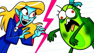 Vampire Barbara vs Zombies | Funny Cartoon | Avocado Couple