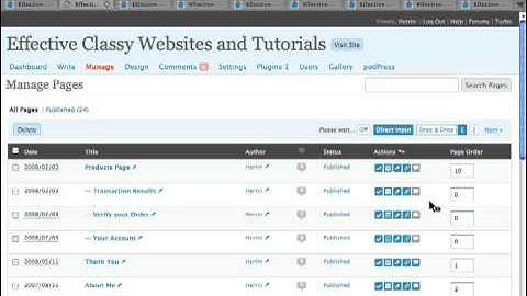 The Manage Tab in Wordpress 2.6 - Screencast Tutorial