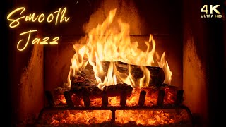 🔥 Relaxing Smooth Jazz Music Fireplace 4K 🔥 Soft Jazz Saxophone Fireplace Ambience - 12 Hours screenshot 1