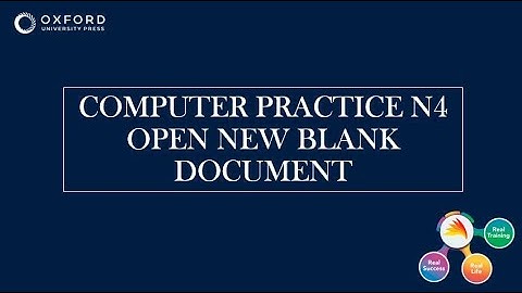 N4 Open new Blank document