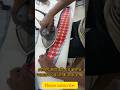 Ironing and marking the collar of a denim jacket