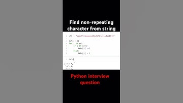 Find non-repeating character from string 🐍 #python #viral #ai #code #ytshorts #coding #master
