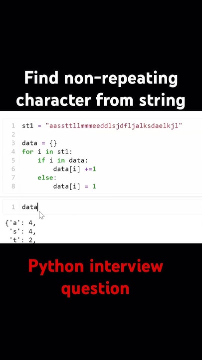 Find non-repeating character from string 🐍 #python #viral #ai #code # ...