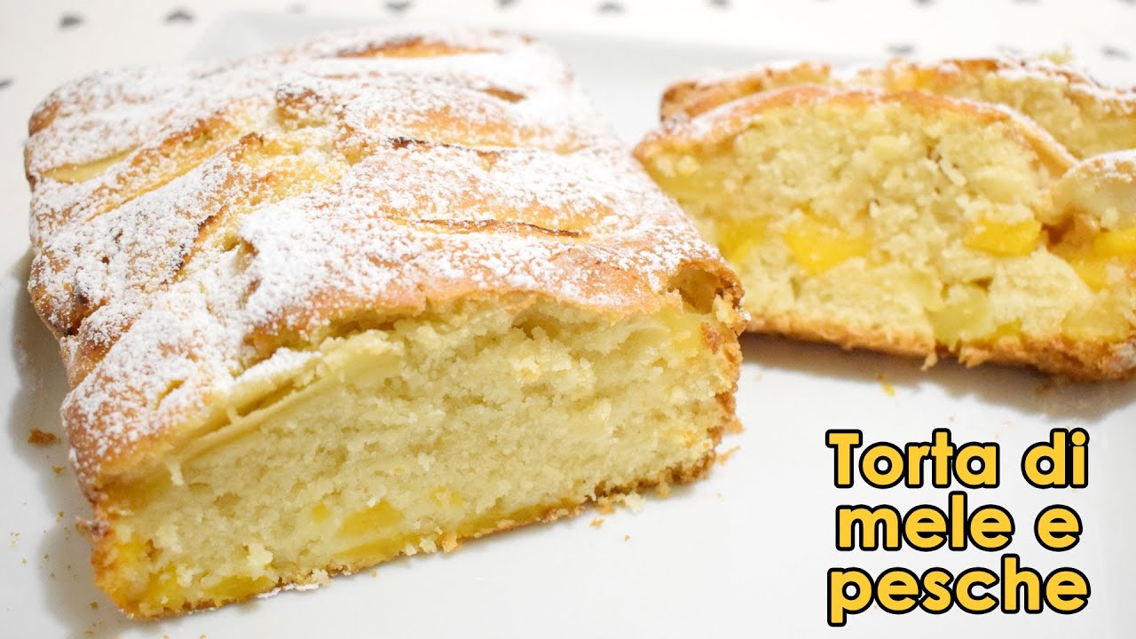 TORTA DI MELE E PESCHE SENZA BURRO E SENZA LATTE