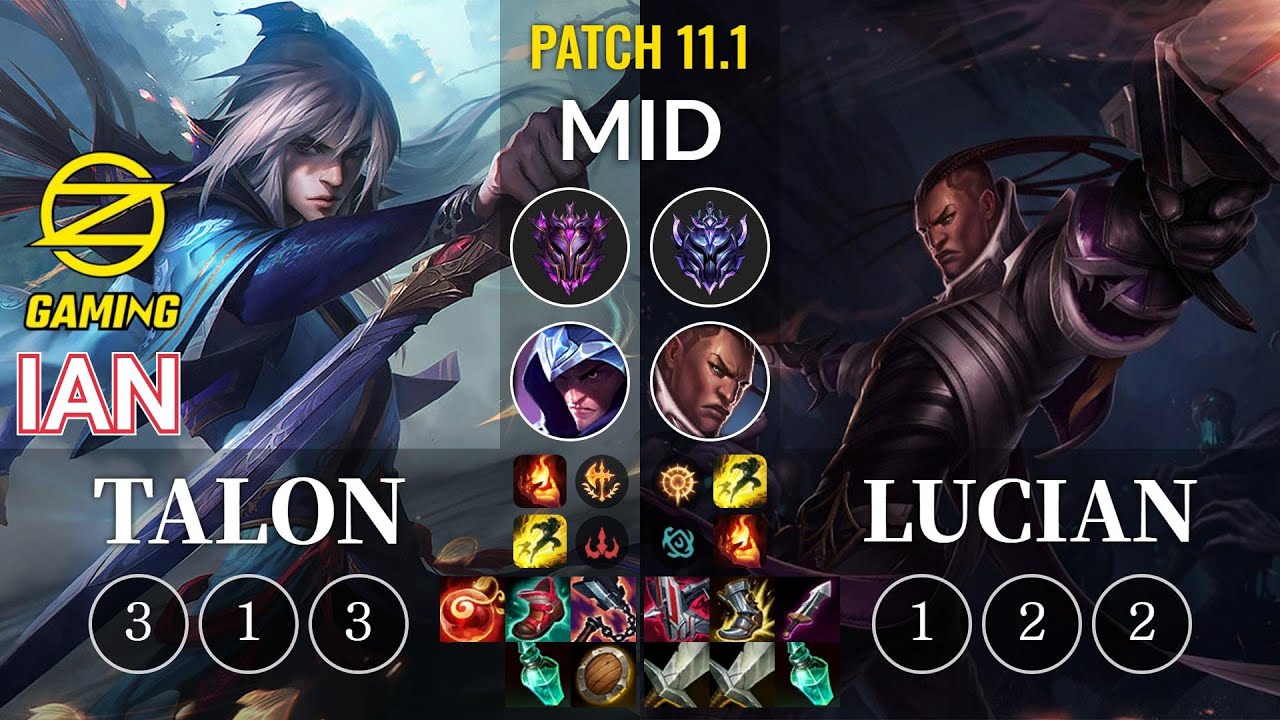 OZ Ian Talon vs Lucian Mid - KR Patch 11.1