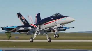 DCS: RAAF F/A-18C Hornets & Blue Angels formation Landing