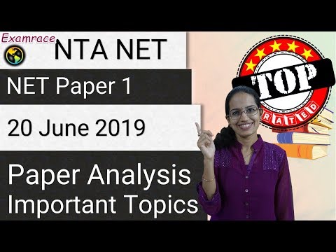 NTA NET Paper 1 Analysis (20th June 2019) - Topics & Questions| Most Important! Don't Miss!