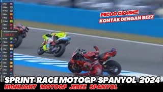 PECCO CRASH SPRINT RACE MOTOGP JEREZ SPANYOL 2024