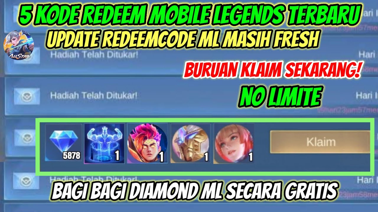 BURUAN! 5 KODE REDEEM ML TERBARU KODE REDEEM MOBILE LEGENDS HARI INI ...