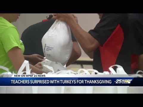 Teachers, staff members surprised with turkeys at John I. Leonard High School