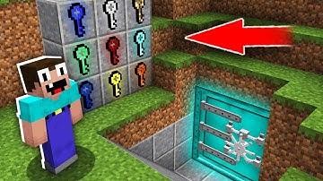Minecraft NOOB vs PRO: CAN NOOB CHOOSE RIGHT KEY TO OPEN SECRET DIAMOND BUNKER? 100% trolling
