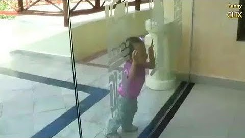 Babies running into glass - funny compilation