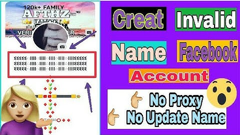 How To Make Invalid Name Facebook Account 2020 | Invalid Stylish Name Facebook Id|| Tamoo Creations|
