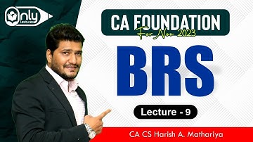CA Foundation | Accounts | Bank Reconciliation Statement Lec 9 | For Dec 23 | CA CS Harish Mathariya